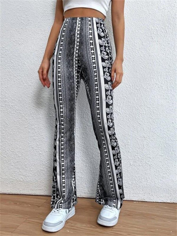 Noa – Flared Print Broek - Selvina