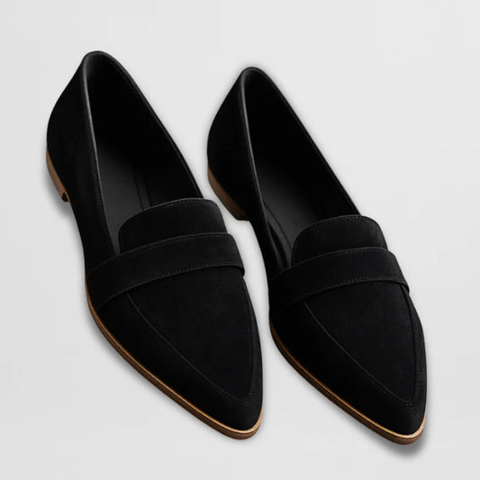 Isla – Puntige suède loafers