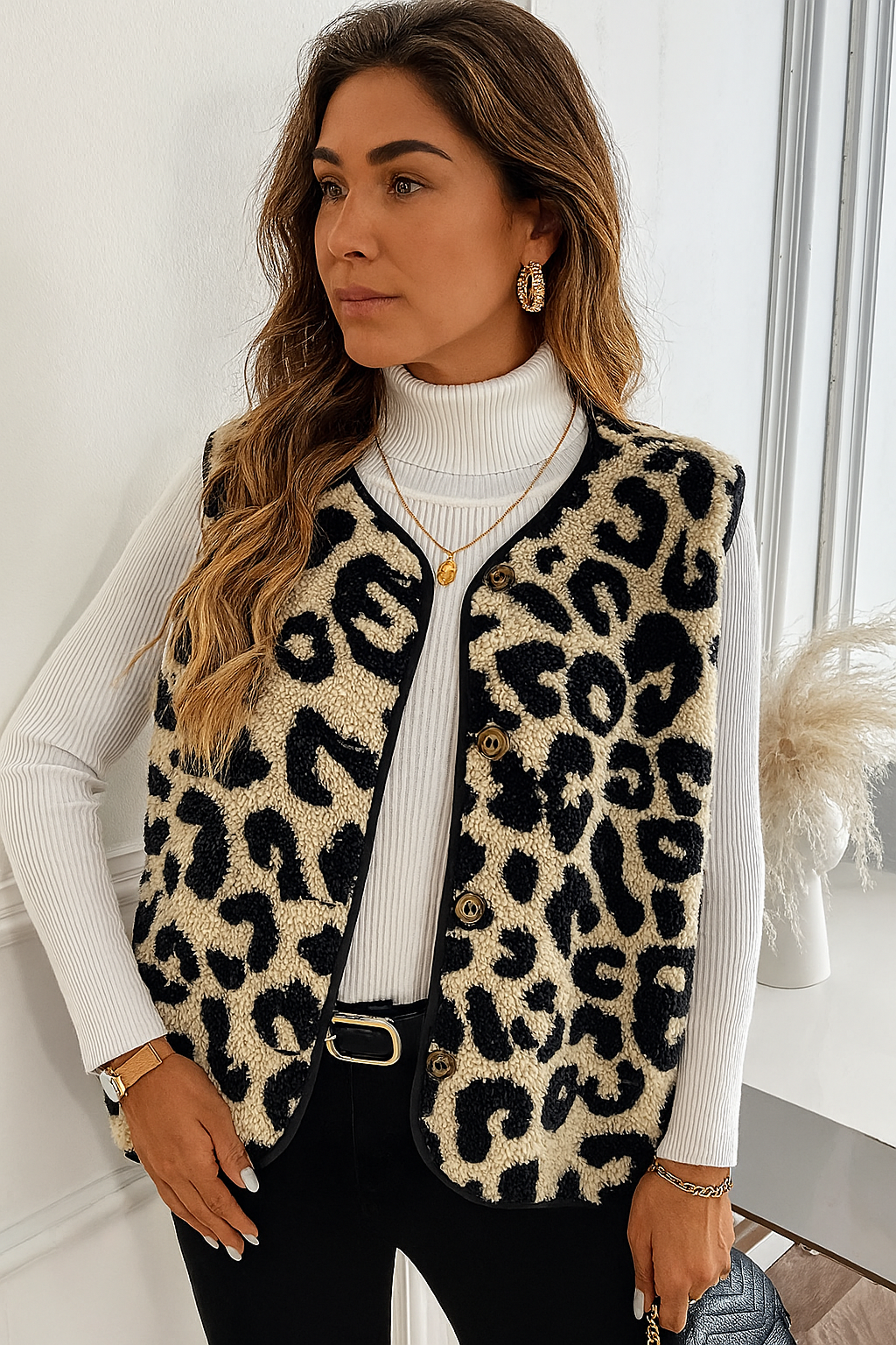 Lola – Kort Luipaardprint Vest