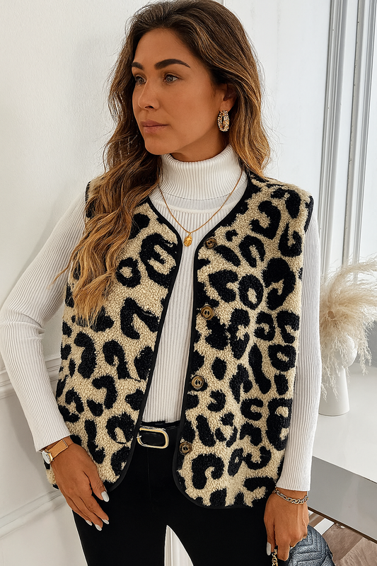 Lola – Kort Luipaardprint Vest