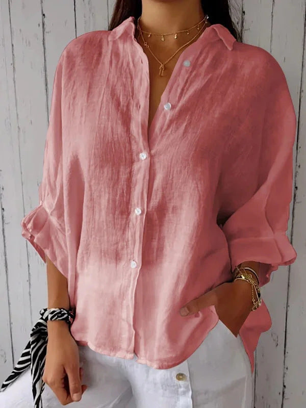 Sophia – Elegante Linnen Blouse voor Dames - Selvina