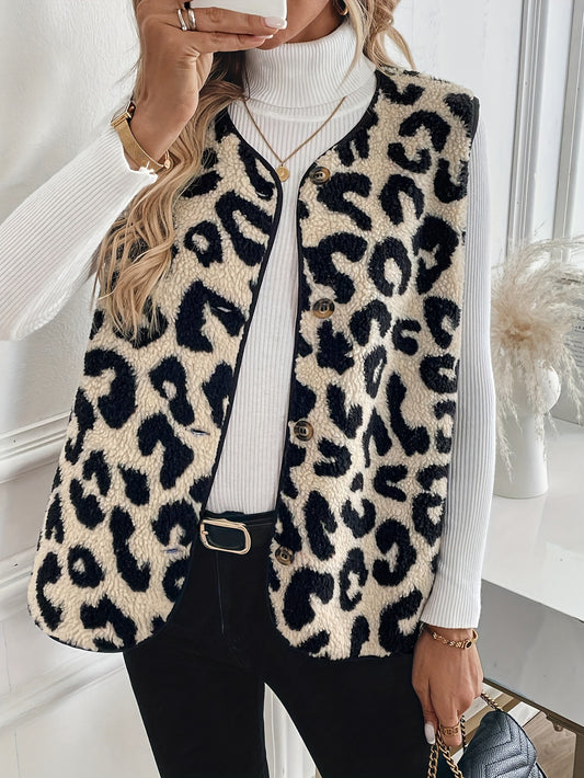 Lola – Kort Luipaardprint Vest