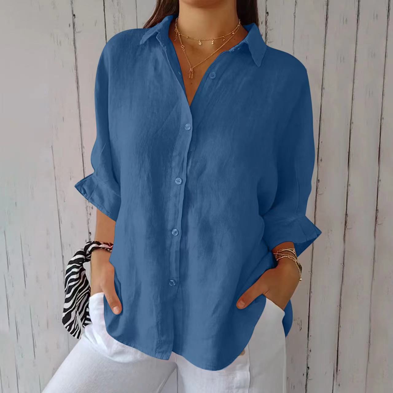 Sophia – Elegante Linnen Blouse voor Dames - Selvina