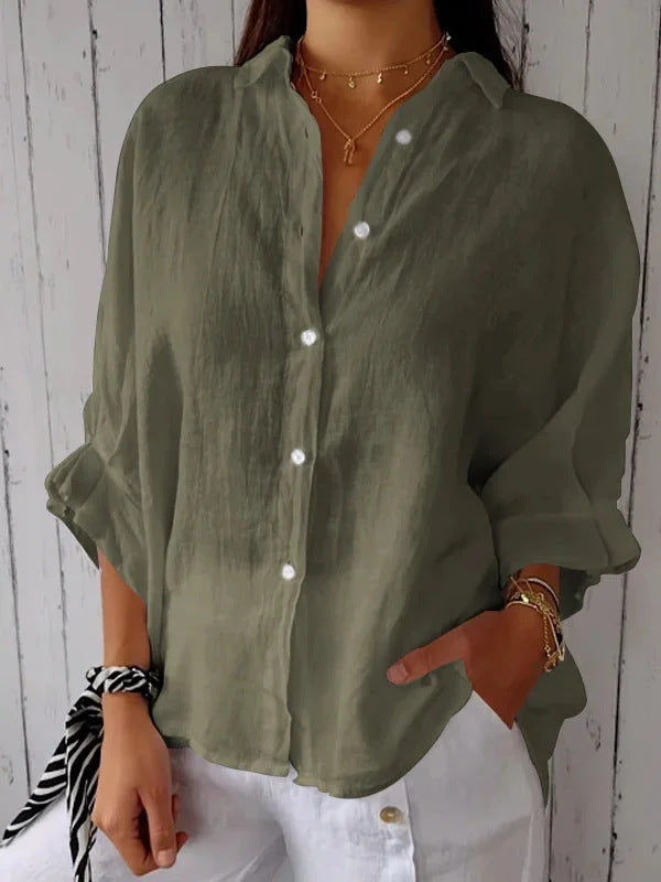 Sophia – Elegante Linnen Blouse voor Dames - Selvina