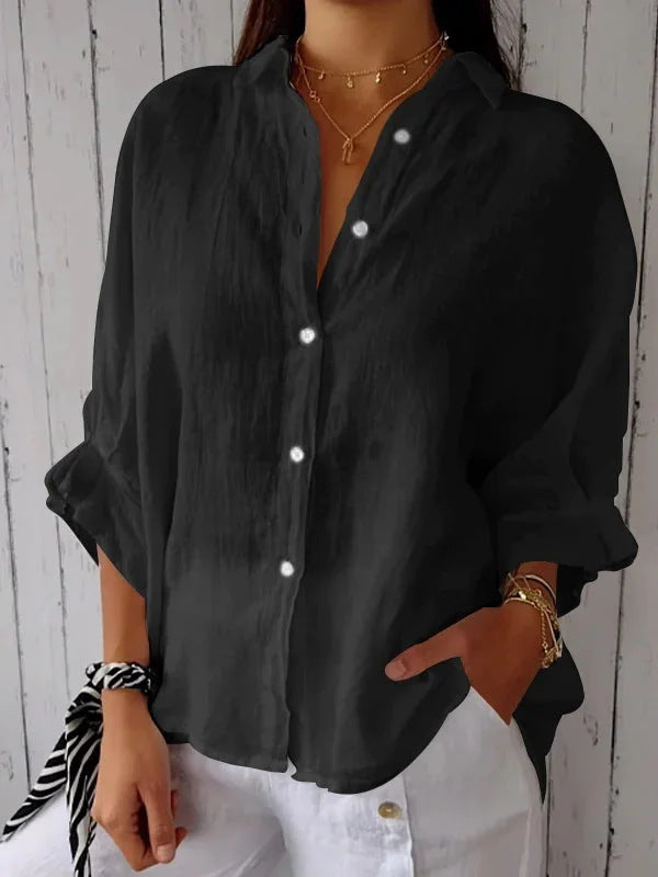 Sophia – Elegante Linnen Blouse voor Dames - Selvina