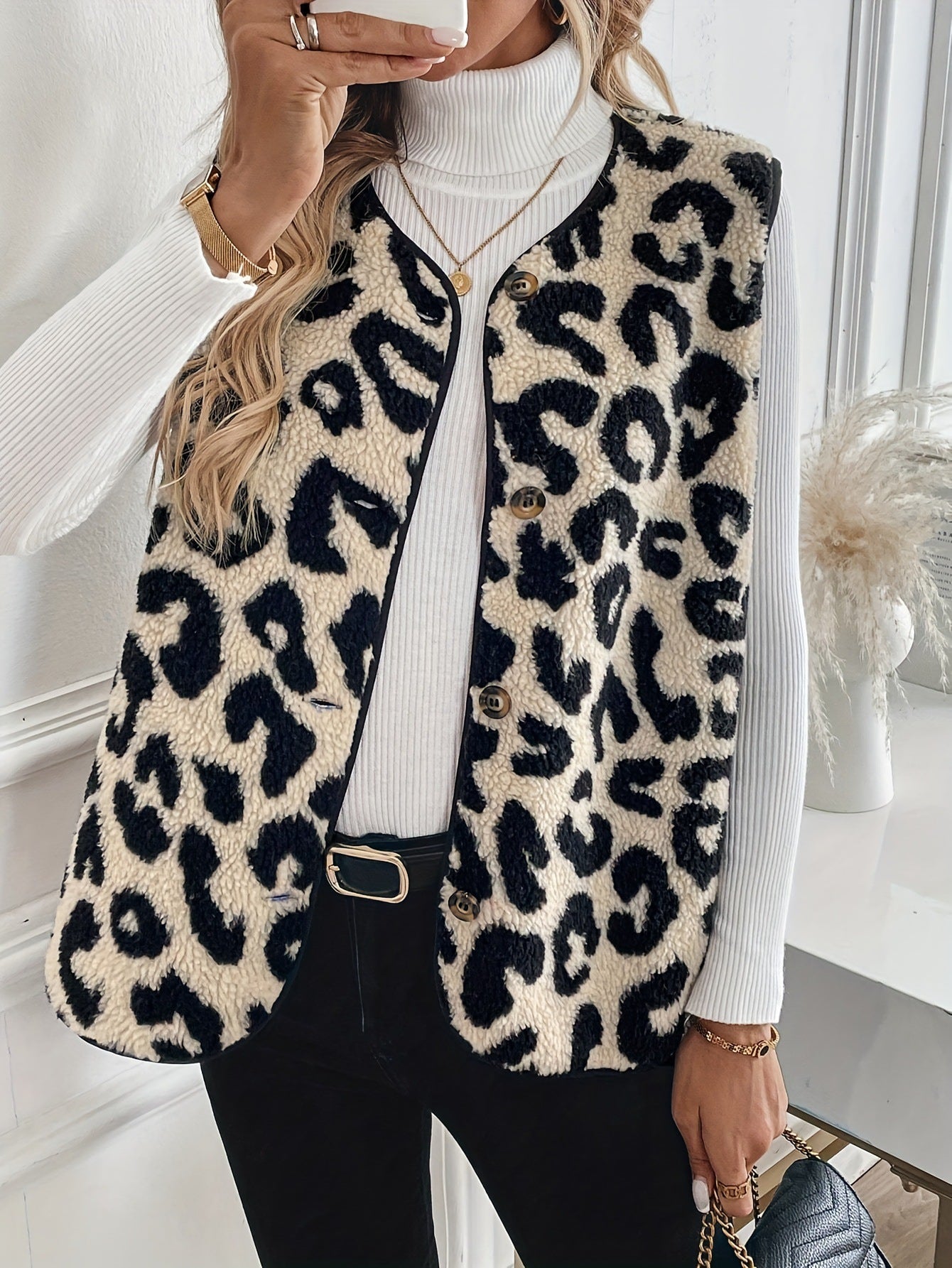 Lola – Kort Luipaardprint Vest
