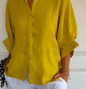Sophia – Elegante Linnen Blouse voor Dames - Selvina