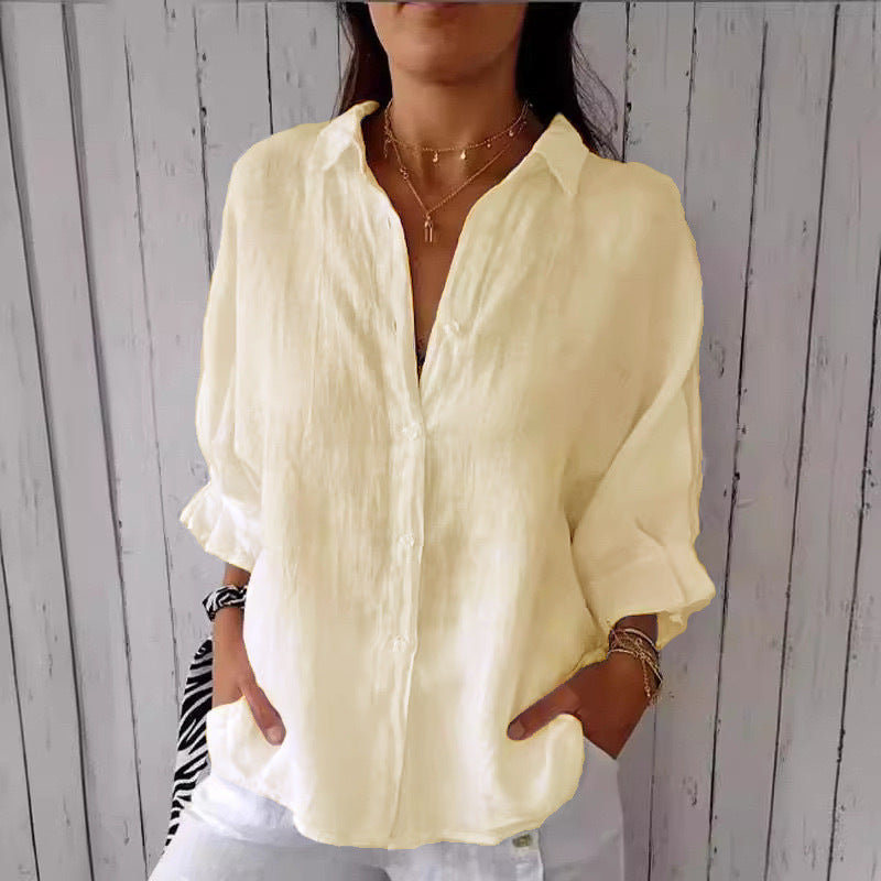 Sophia – Elegante Linnen Blouse voor Dames - Selvina