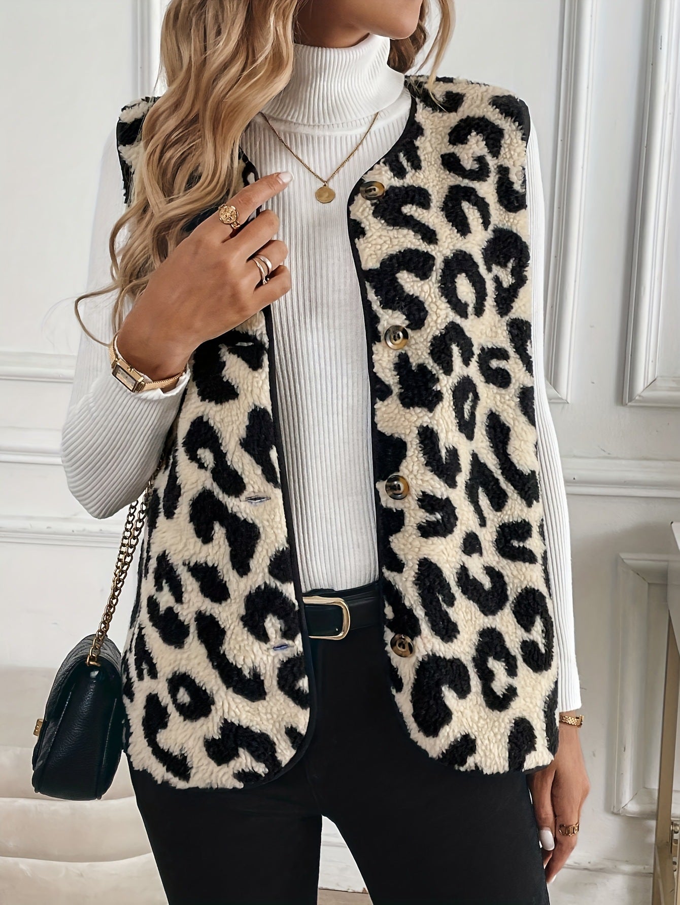Lola – Kort Luipaardprint Vest